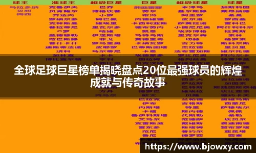 全球足球巨星榜单揭晓盘点20位最强球员的辉煌成就与传奇故事